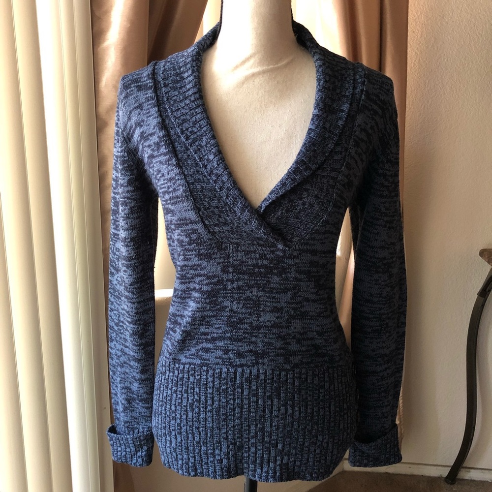 Derek Heart Blue V Neck Sweater